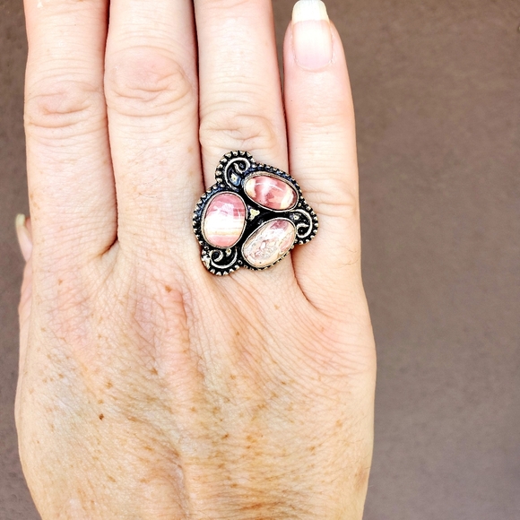 New Rhodochrosite 925 Silver Ring. - Picture 10 of 10